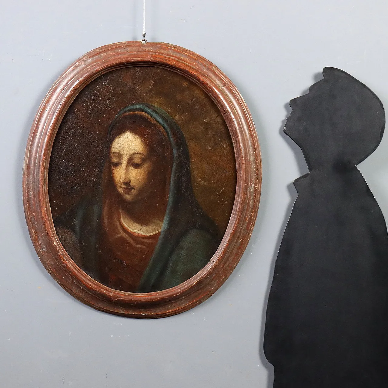 Painted Face of the Virgin Mary, oil on canvas, 18th century 2
