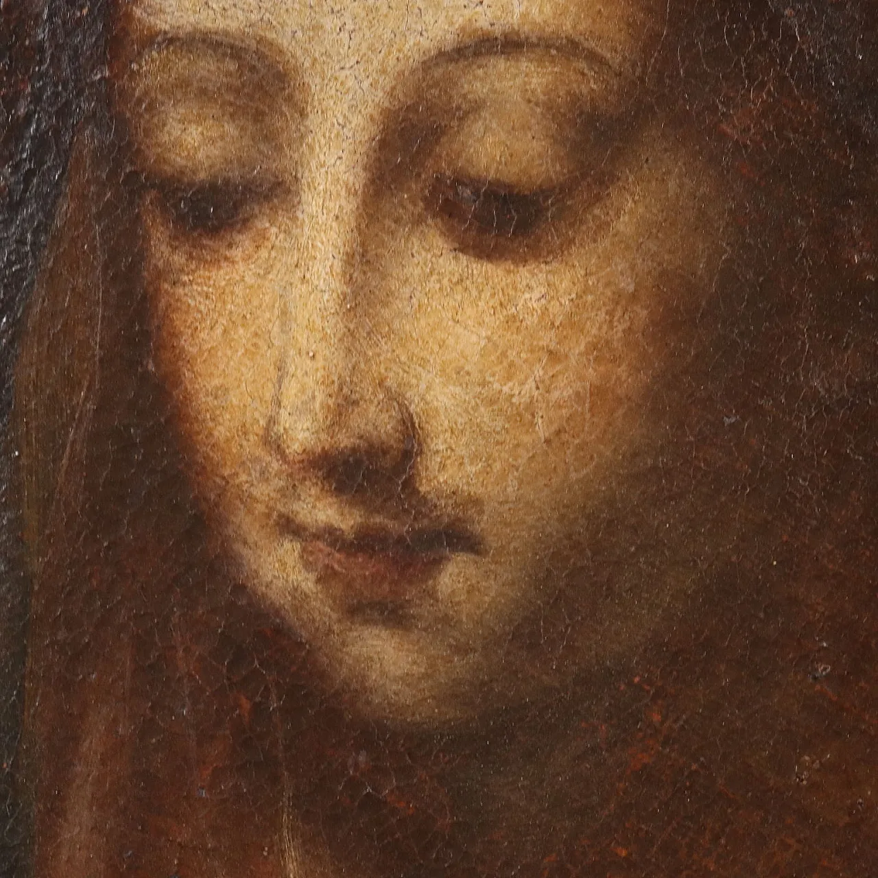 Painted Face of the Virgin Mary, oil on canvas, 18th century 4