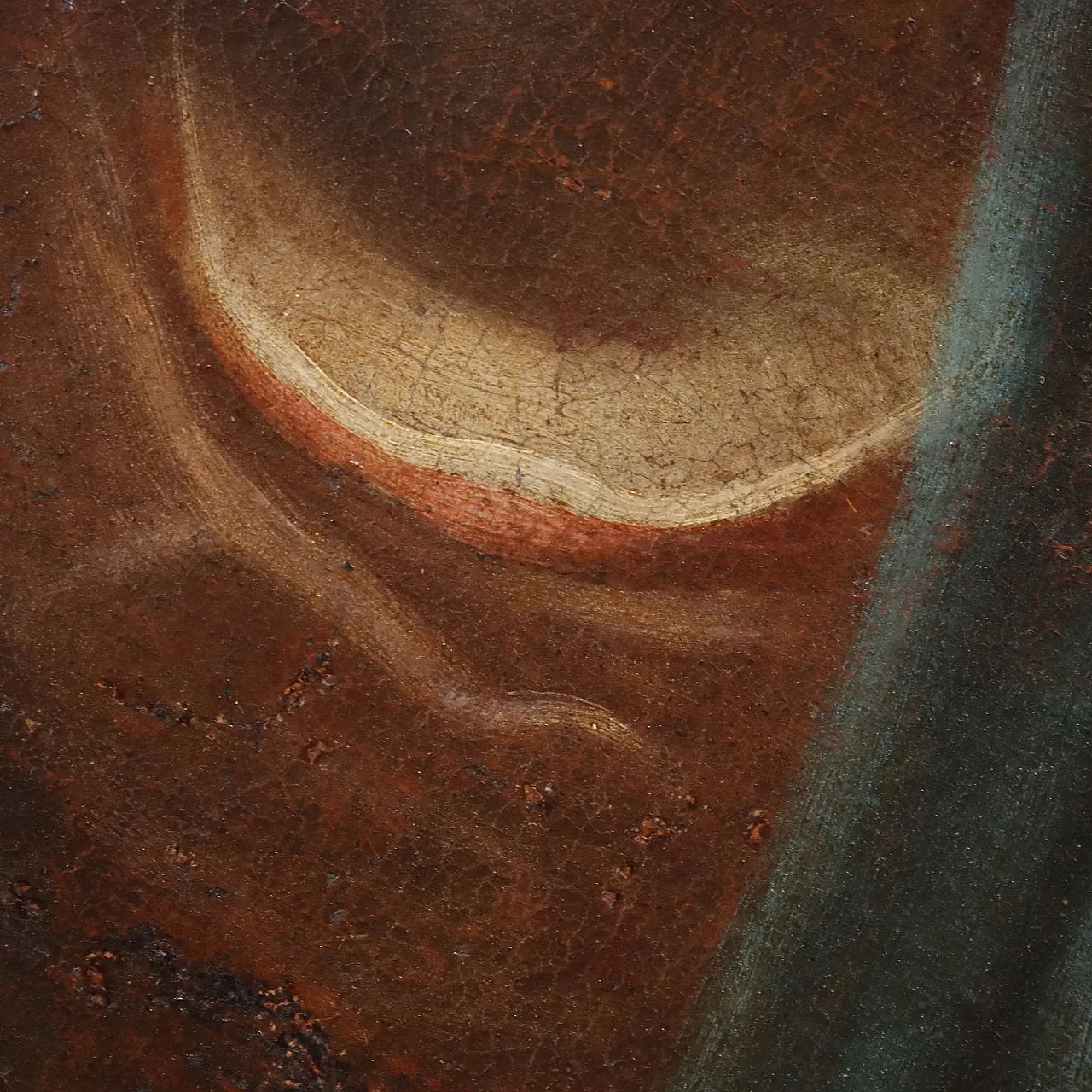 Painted Face of the Virgin Mary, oil on canvas, 18th century 5