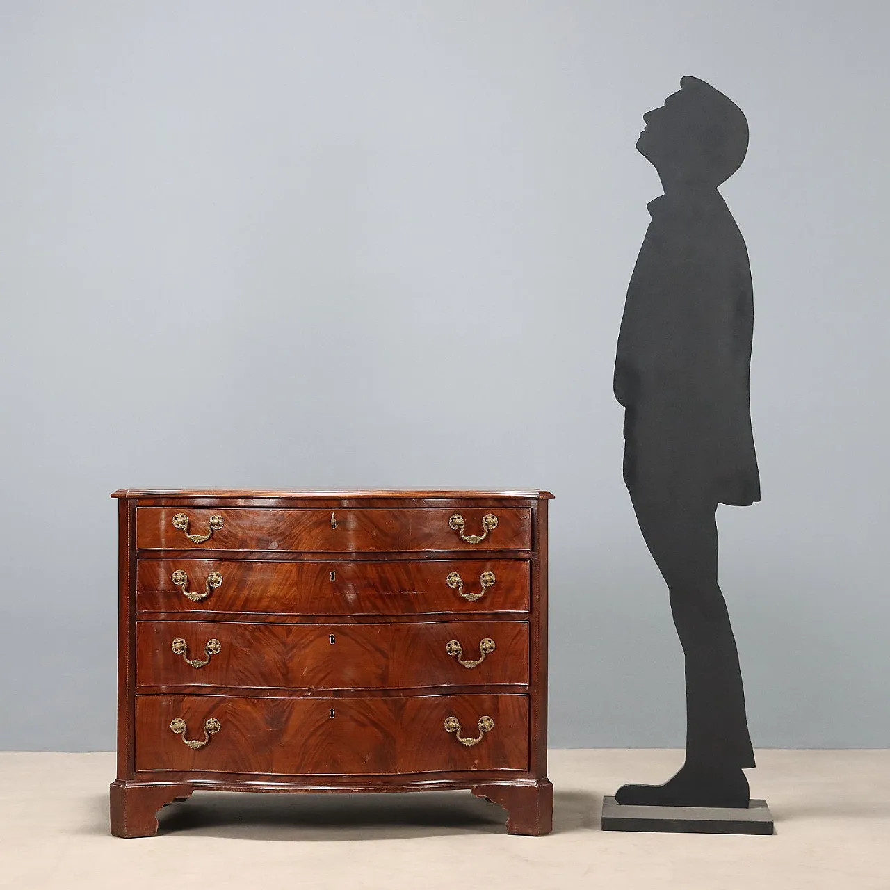 Chest of drawers in mahogany and mahogany feather, 19th century 3