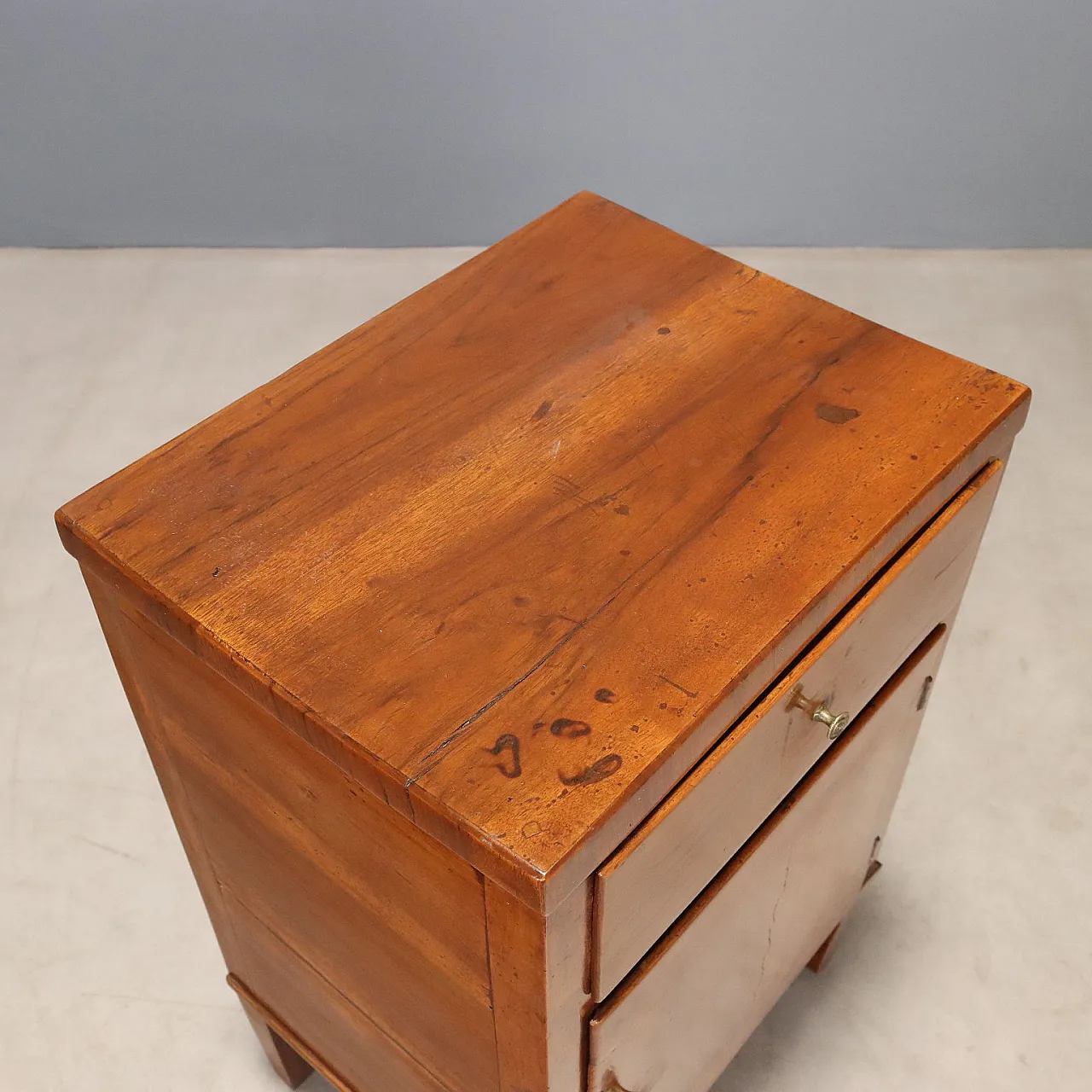 Direttorio bedside table in walnut, 19th century 8