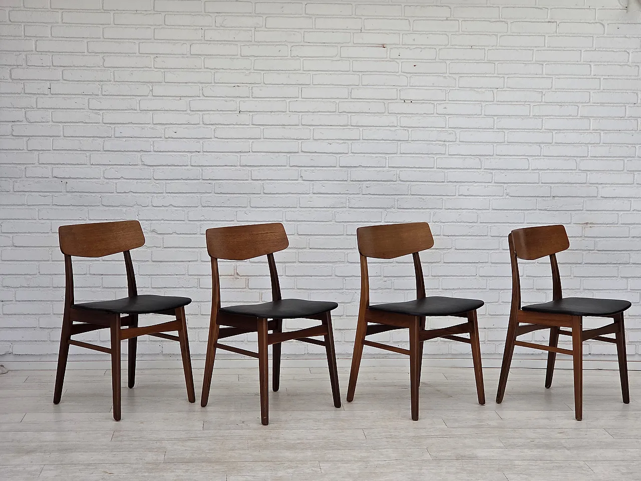 1970s, set of 4 Danish dining chairs by Findahl Møbelfabrik. 2
