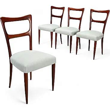 4 Sedie in legno di mogano, anni '50