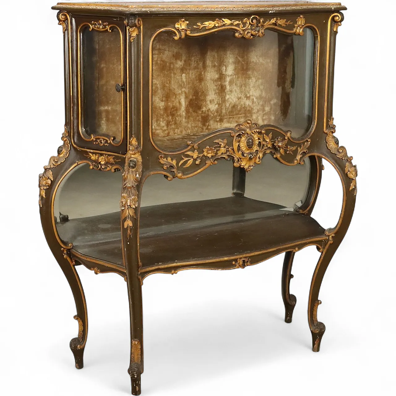 Carved and lacquered Baroque style showcase, 19th century 11