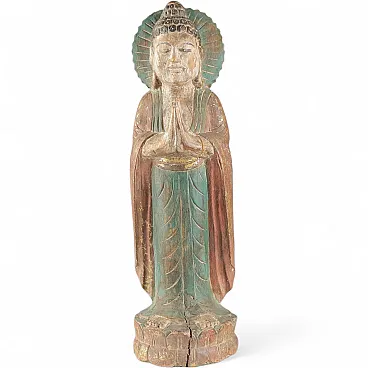 Scultura di Buddha in legno scolpito, '900