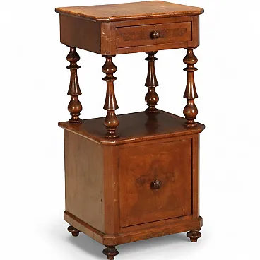 Louis Philippe bedside table in walnut, late 19th century