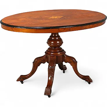 Vela coffee table in walnut with maple inlay, 19th century