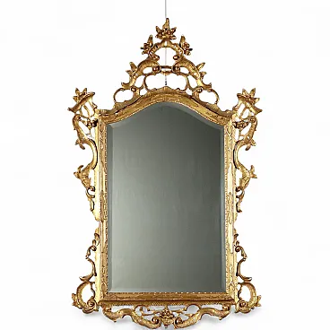 Specchiera in stile Barocchetto in legno dorato, '900