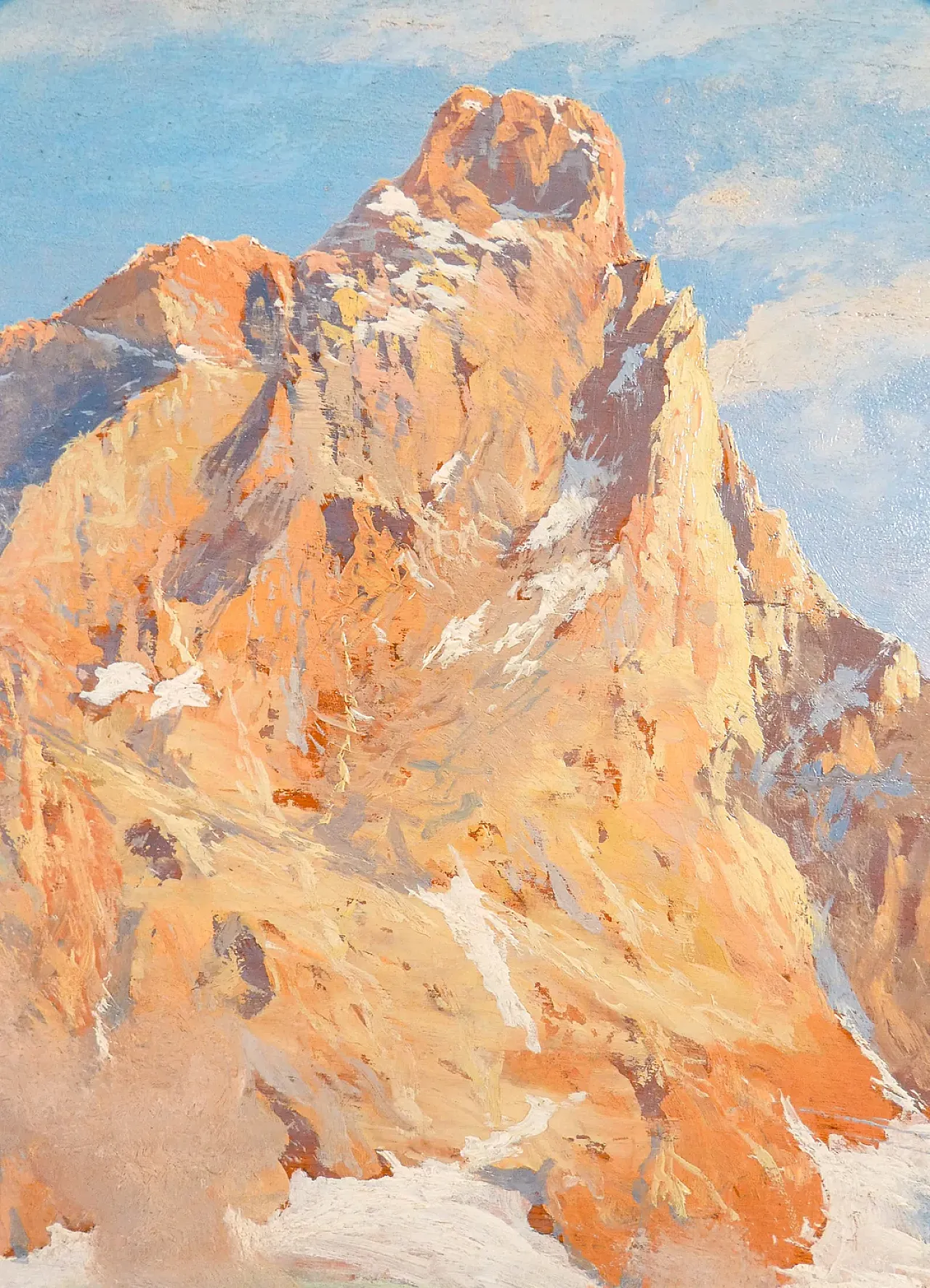 Il Cervino di Leonardo Roda, olio su tavola, primo '900 4