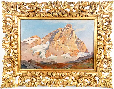 Il Cervino di Leonardo Roda, olio su tavola, primo '900