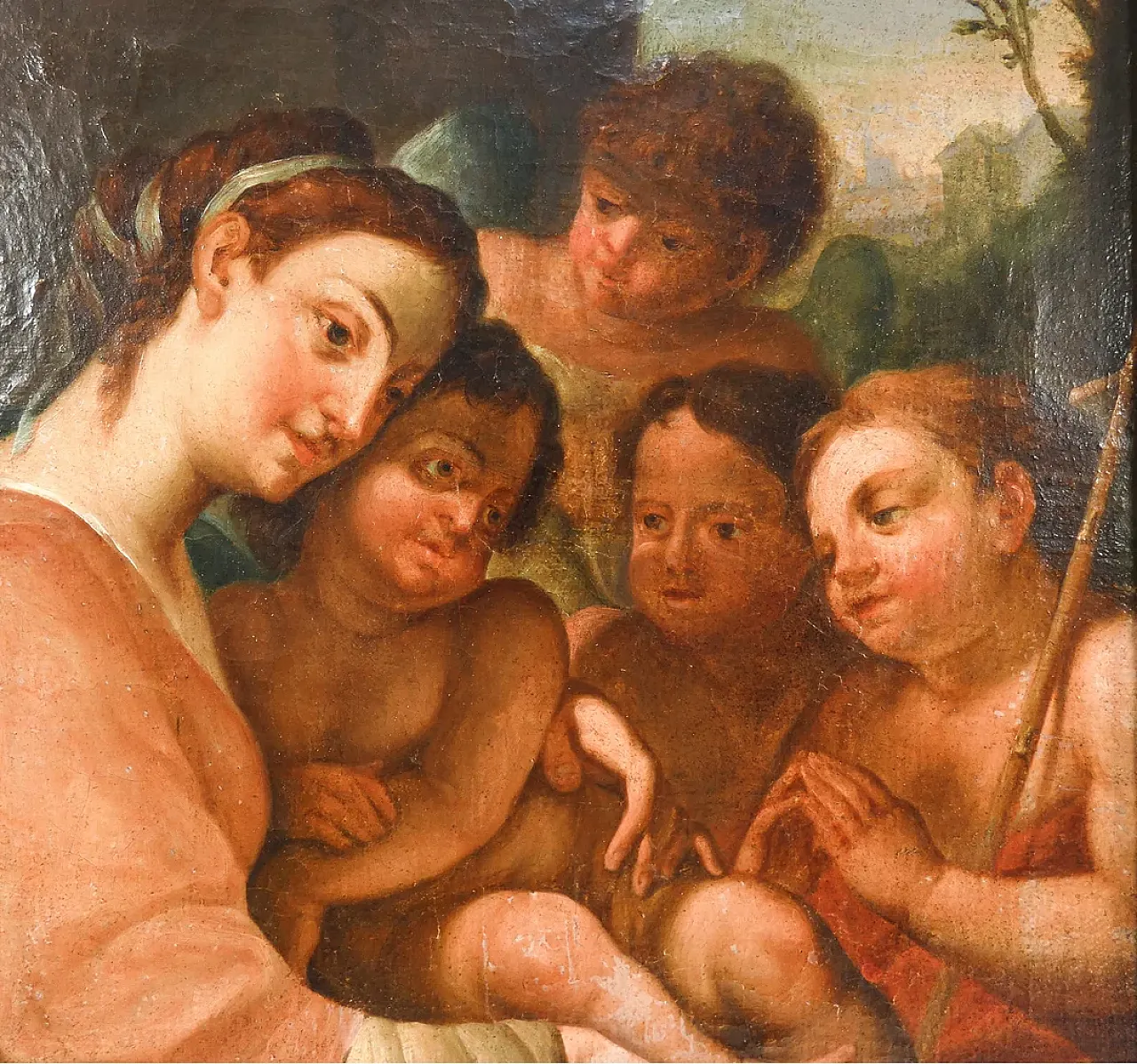 Maria Vergine, Gesù e Giovanni Battista, olio su tela, primo '800 3