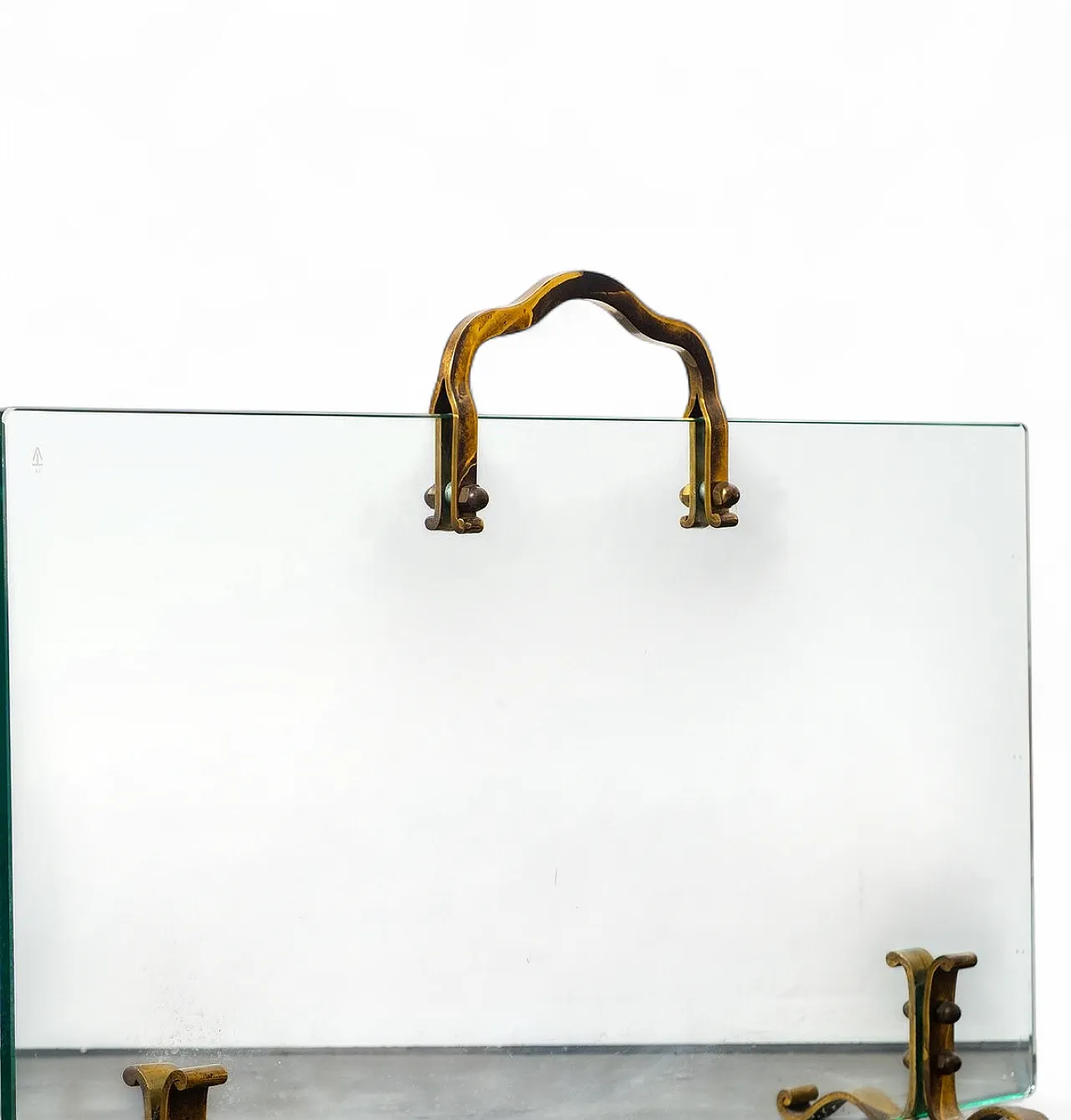 Glass and brass spark guards, 1950s 9