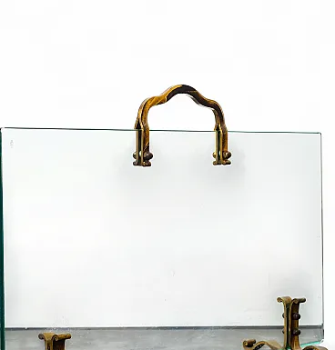 Glass and brass spark guards, 1950s