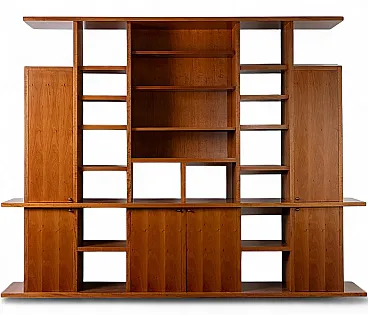 Modern walnut bookcase, 1960s
