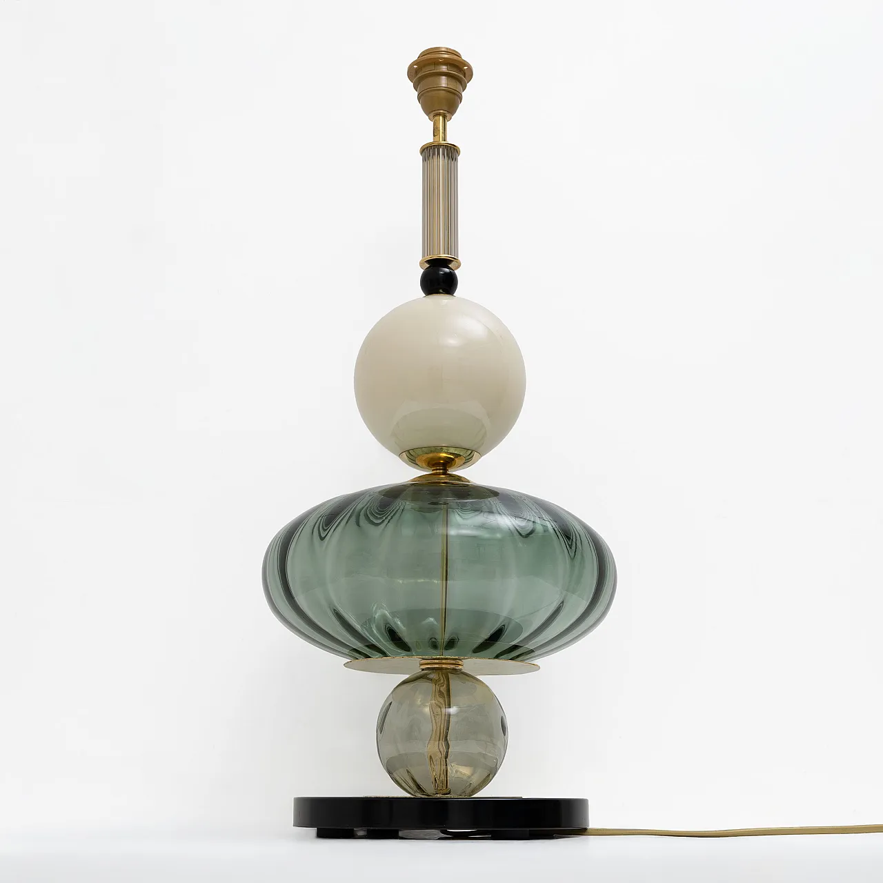 Pair of geometric table lamps in Murano glass, 2000s 3