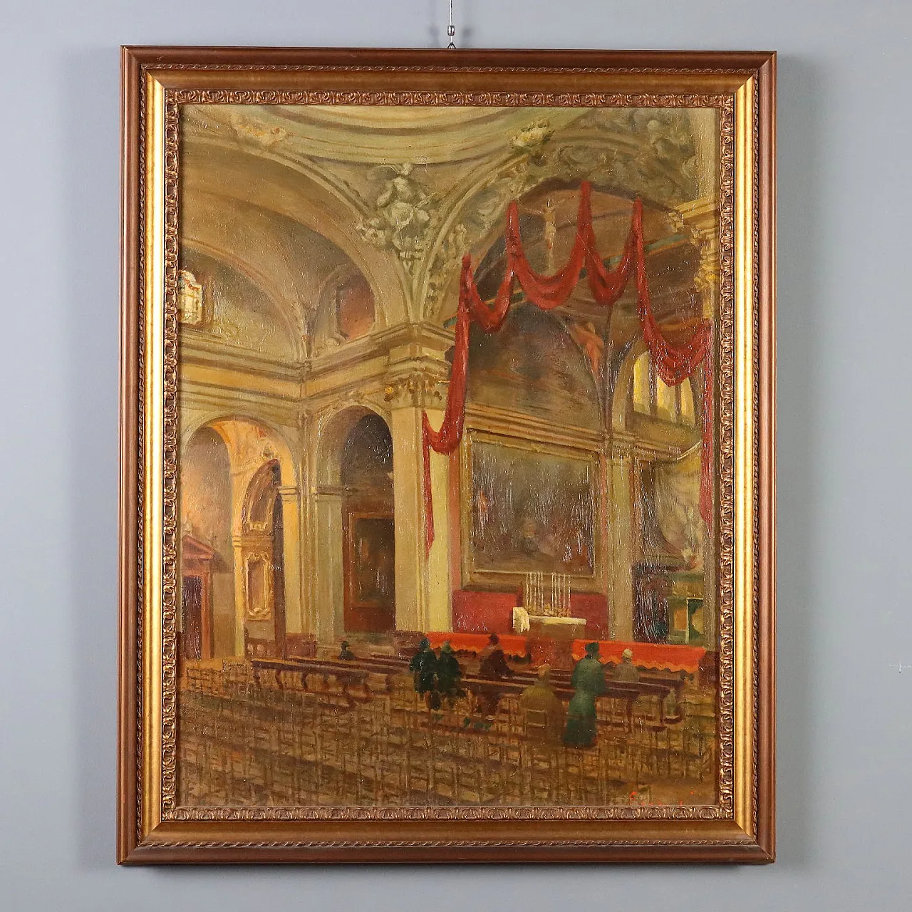 Interior painting of the Church of San Marco in Milan, 19th century 1