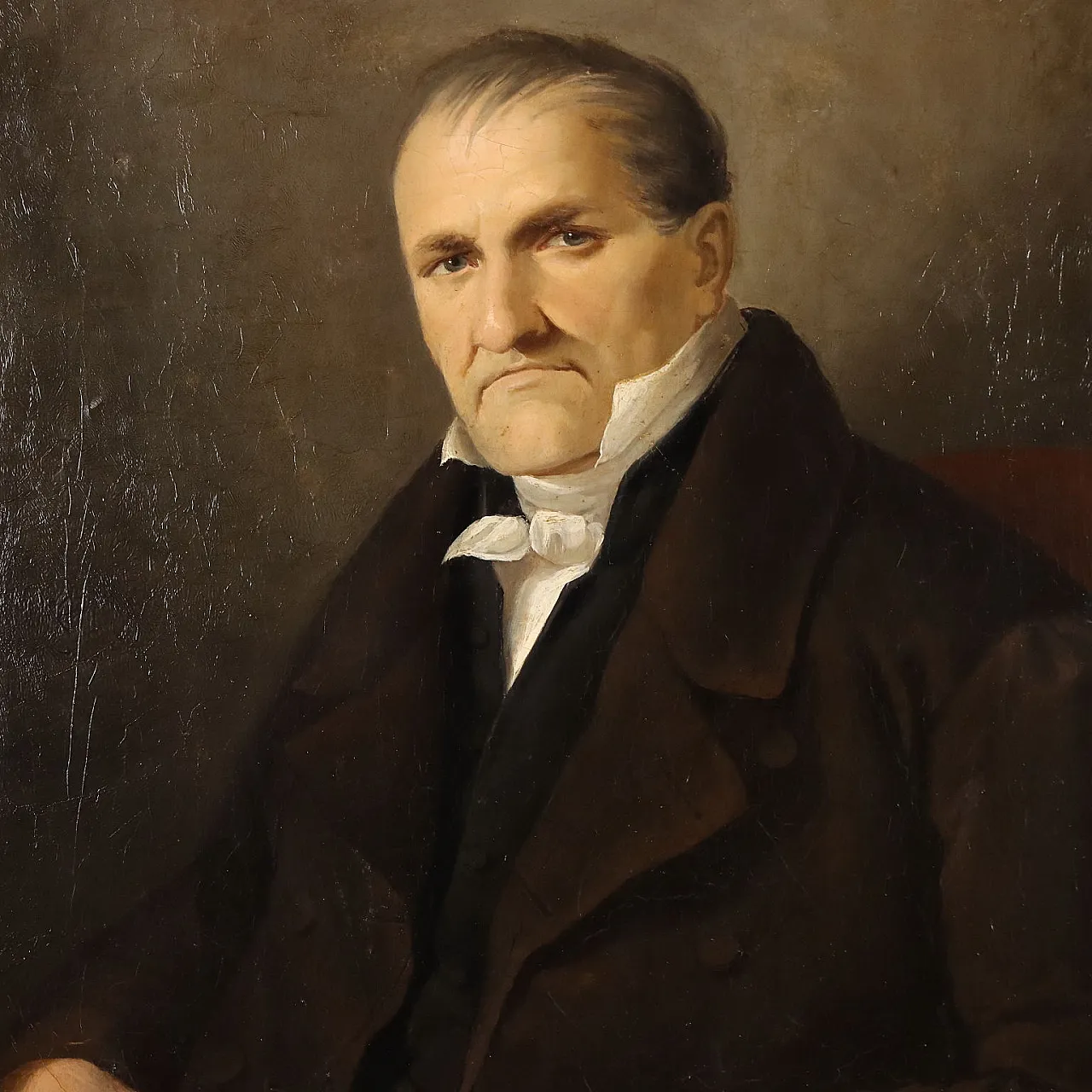 Painting with Male Portrait, oil on canvas, 19th century 3