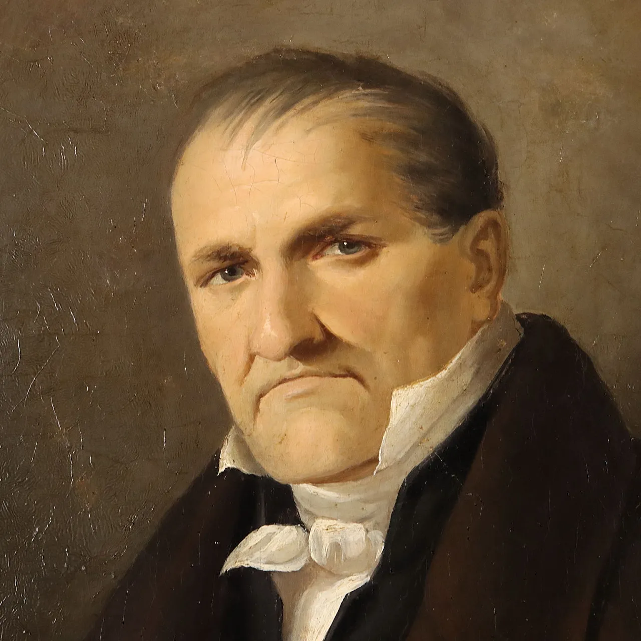 Painting with Male Portrait, oil on canvas, 19th century 4