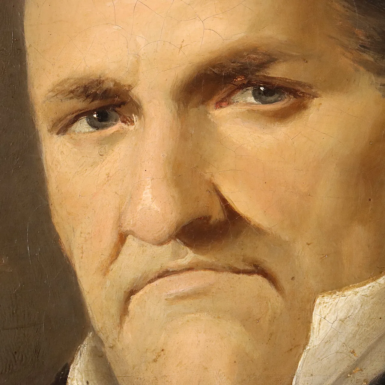 Painting with Male Portrait, oil on canvas, 19th century 5