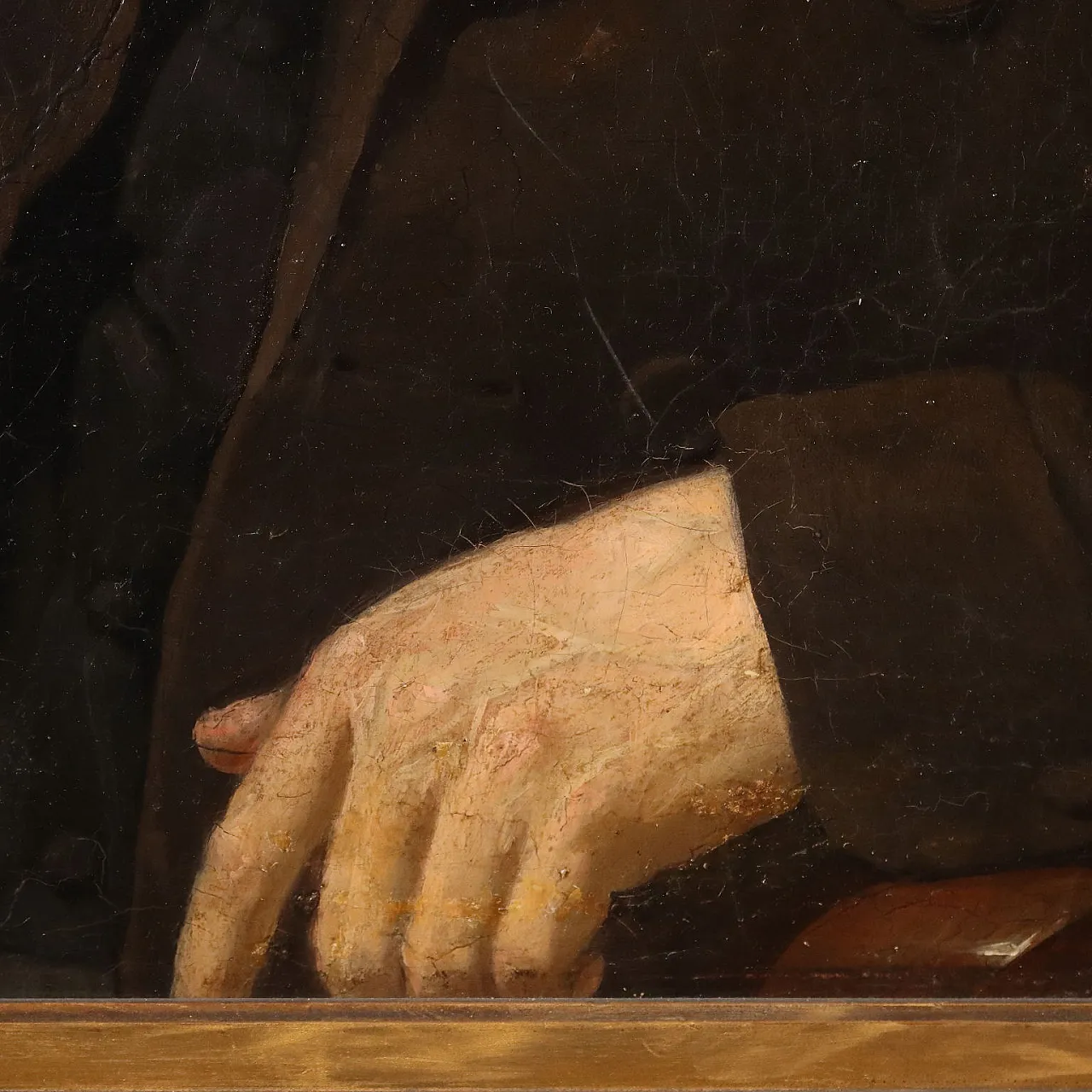 Painting with Male Portrait, oil on canvas, 19th century 8