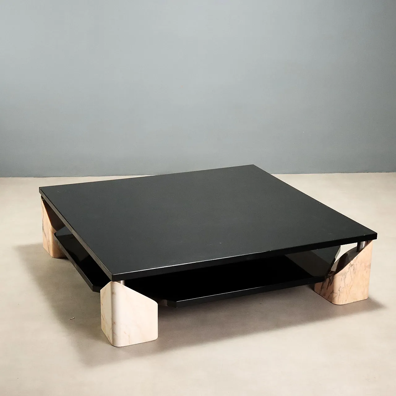 Coffee table with marble bases, 1970s 3