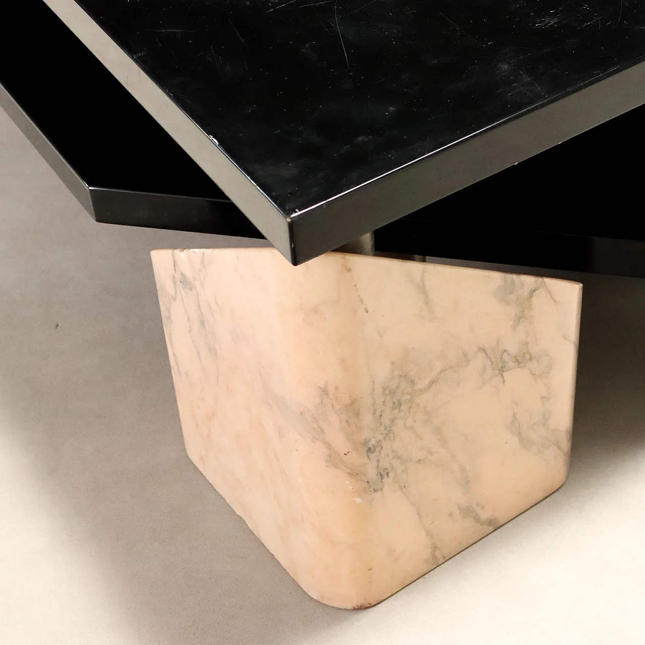 Coffee table with marble bases, 1970s 6