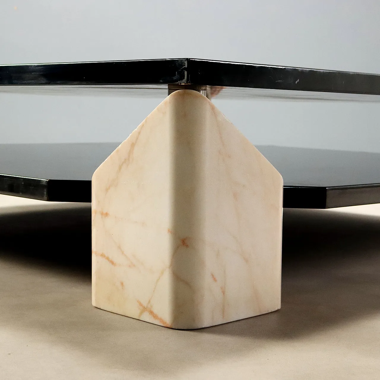 Coffee table with marble bases, 1970s 9
