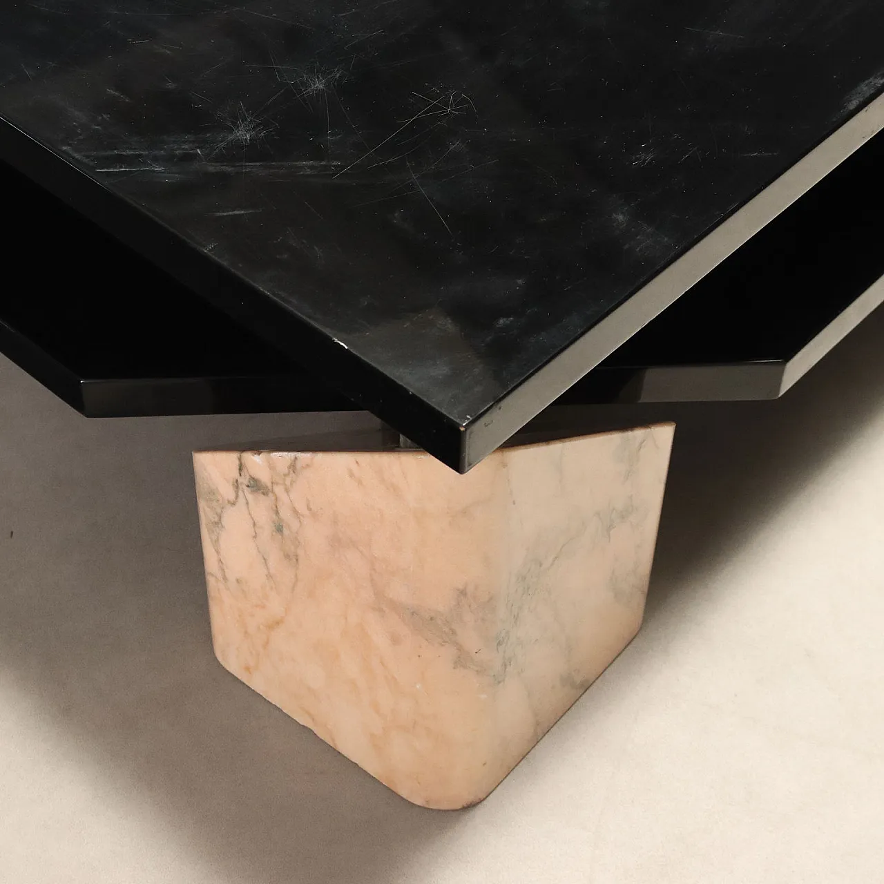 Coffee table with marble bases, 1970s 10