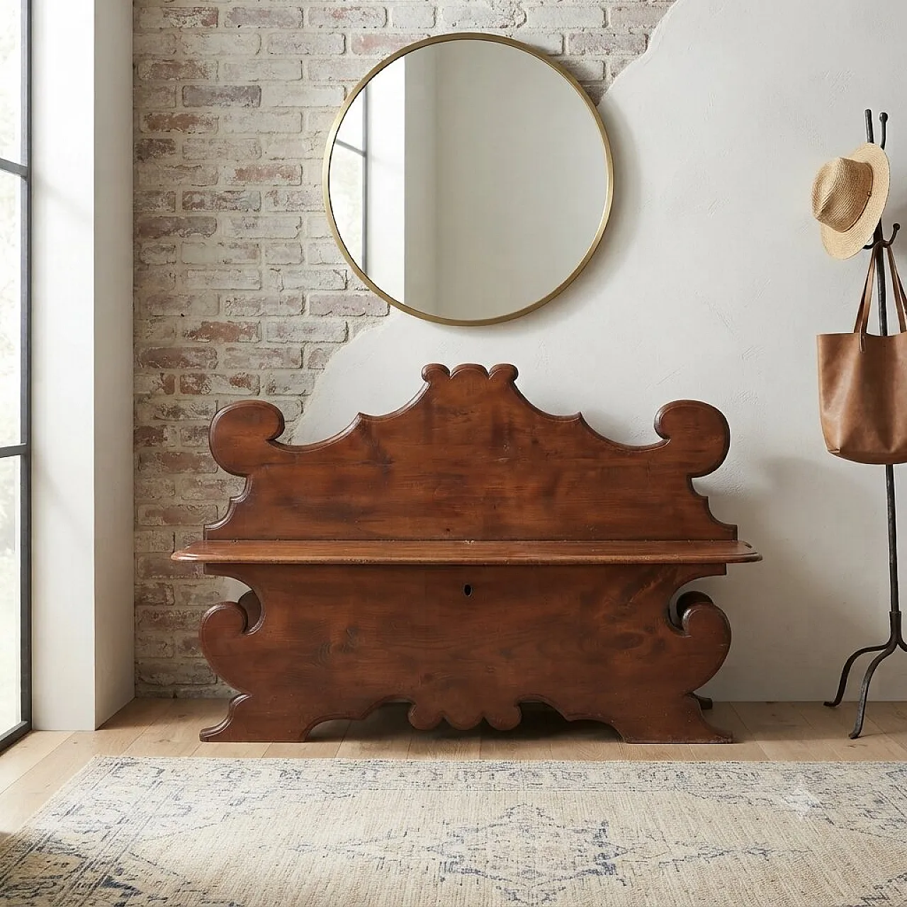 Bench walnut-stained oak, late 19th century 2