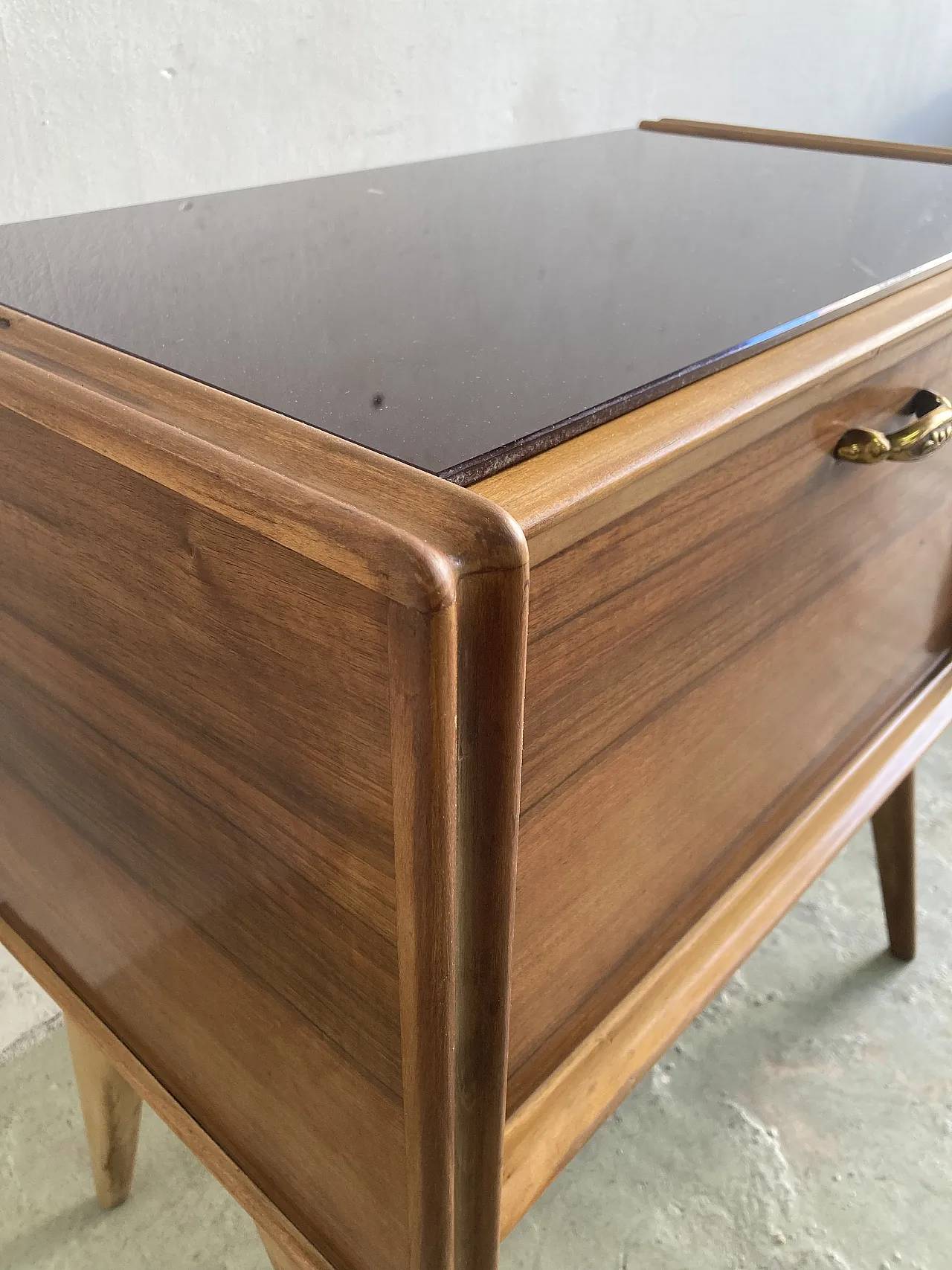 Pair of walnut nightstands, 1950s 5