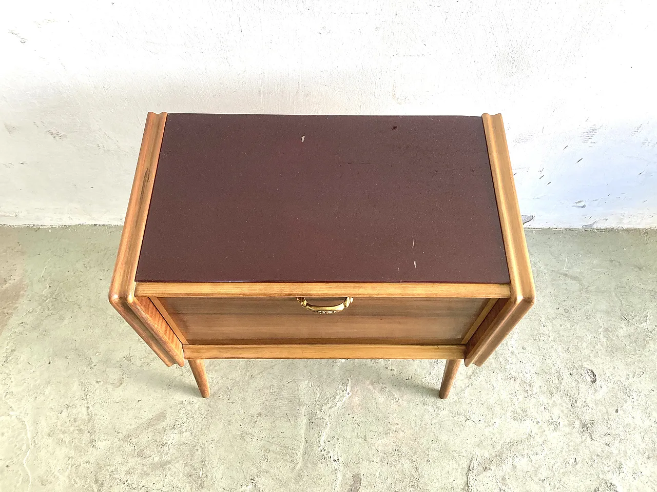 Pair of walnut nightstands, 1950s 6
