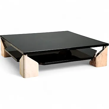 Coffee table with marble bases, 1970s