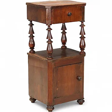 Louis Philippe walnut bedside table, 19th century