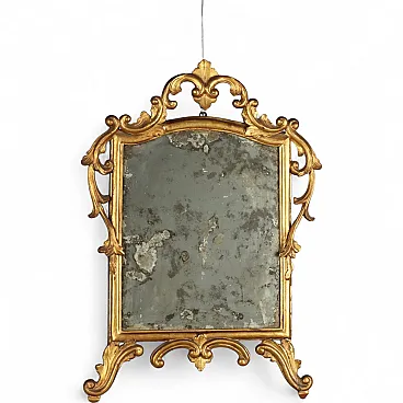Specchiera in legno intagliato e dorato, primo '900