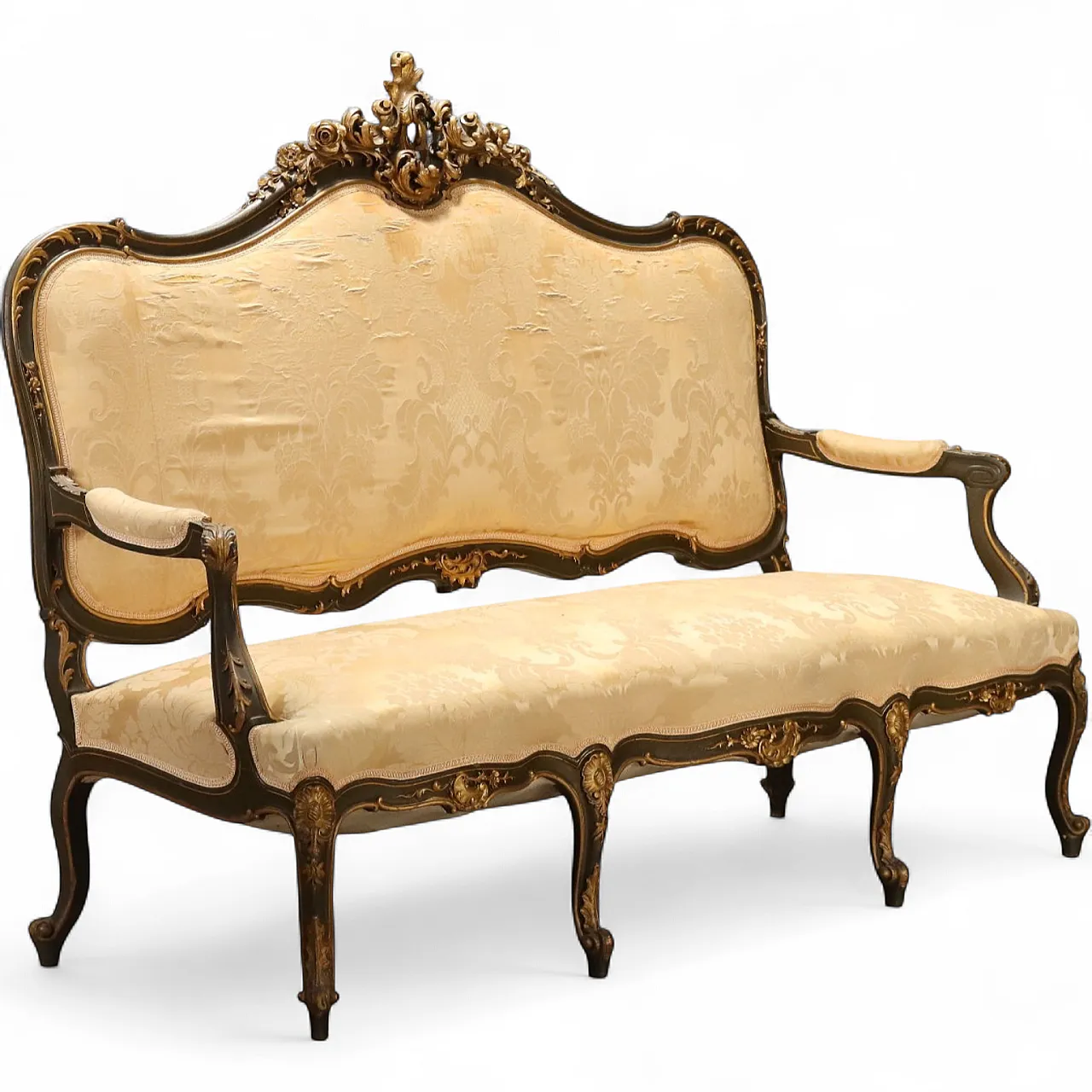 Baroque style sofa in carved wood, 19th century 12