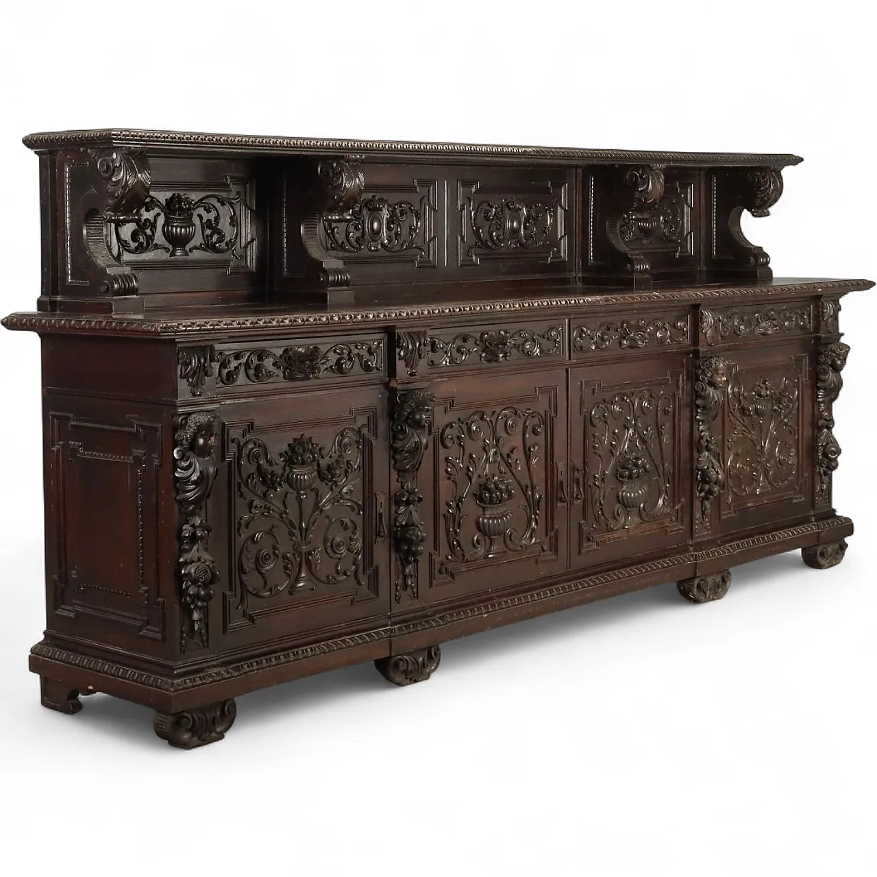 Credenza Neo Rinascimento in noce ebanizzata, '800 11