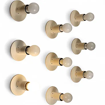 9 Appliques in metallo smaltato, anni '60