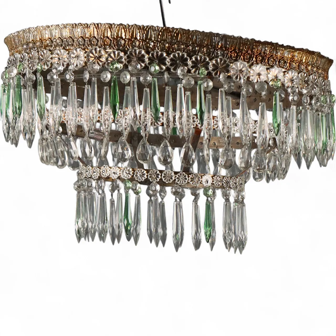 Lampadario in stile Impero in ferro dorato, '900 9
