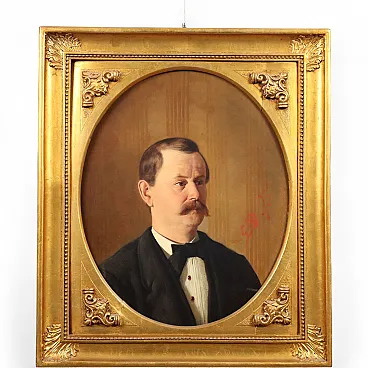 Male portrait, oil on canvas, late 19th century