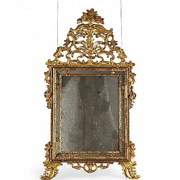 Specchiera in legno di tiglio intagliato e dorato, '700