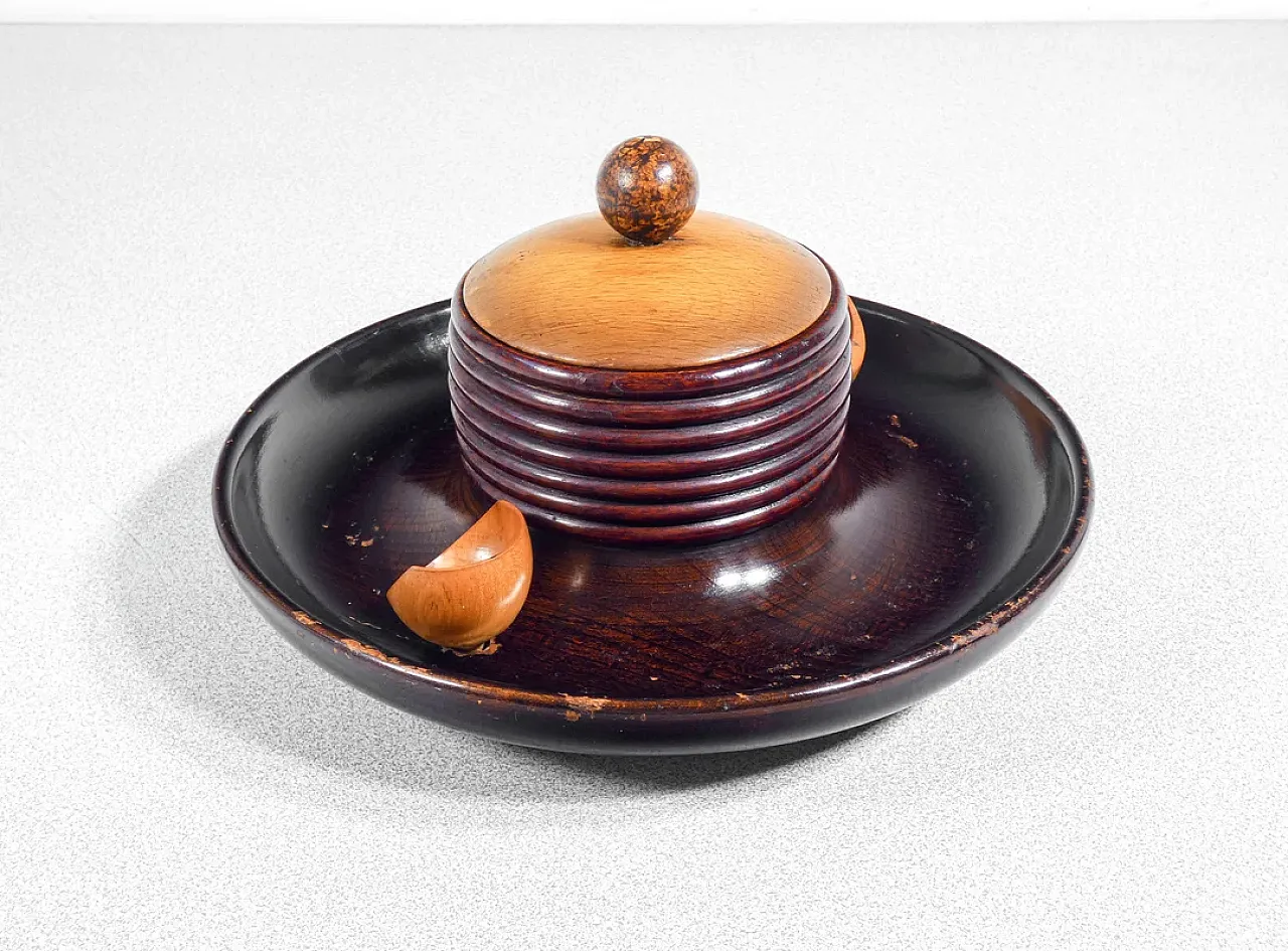 Turned wooden pipe service, mid-20th century 3