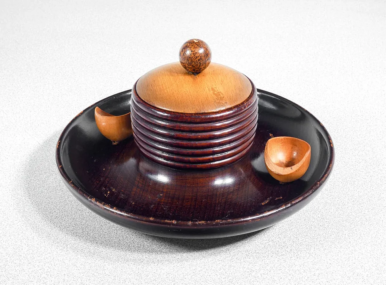 Turned wooden pipe service, mid-20th century 5