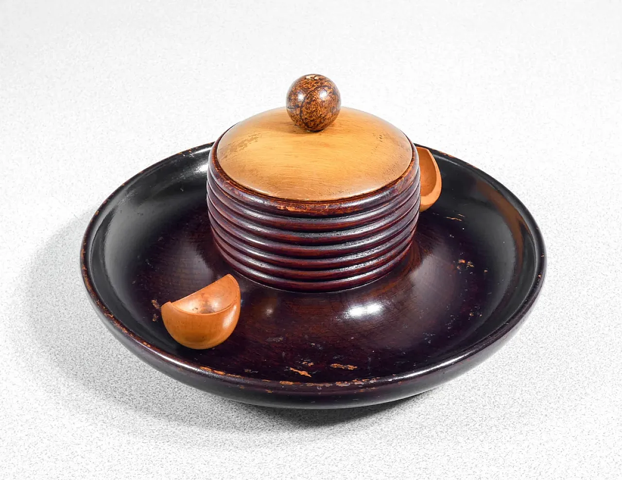 Turned wooden pipe service, mid-20th century 8