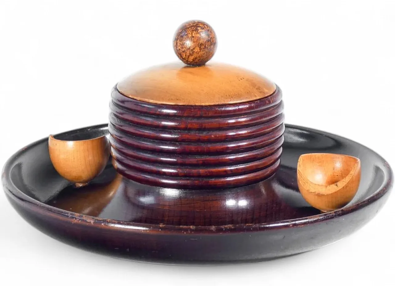 Turned wooden pipe service, mid-20th century 11