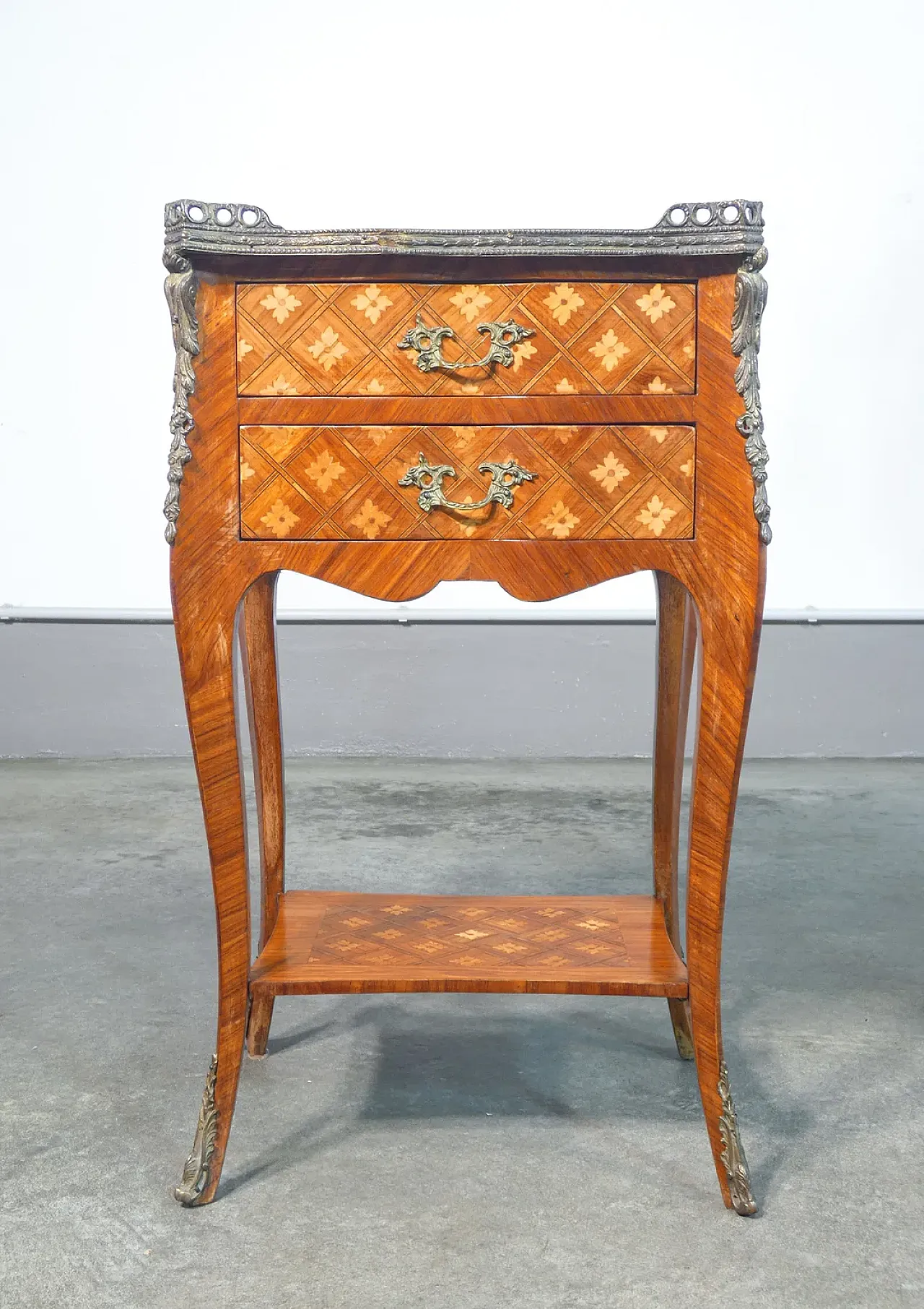 Comodino Napoleone III in legno impiallacciato, '800 2