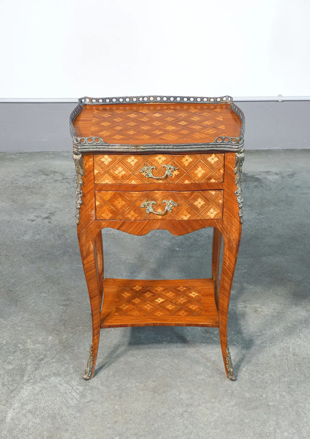 Comodino Napoleone III in legno impiallacciato, '800 3