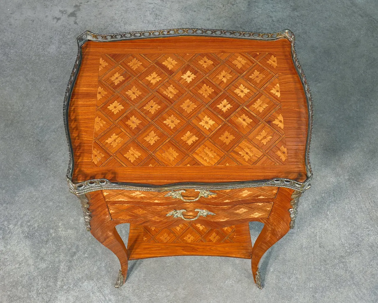 Comodino Napoleone III in legno impiallacciato, '800 5