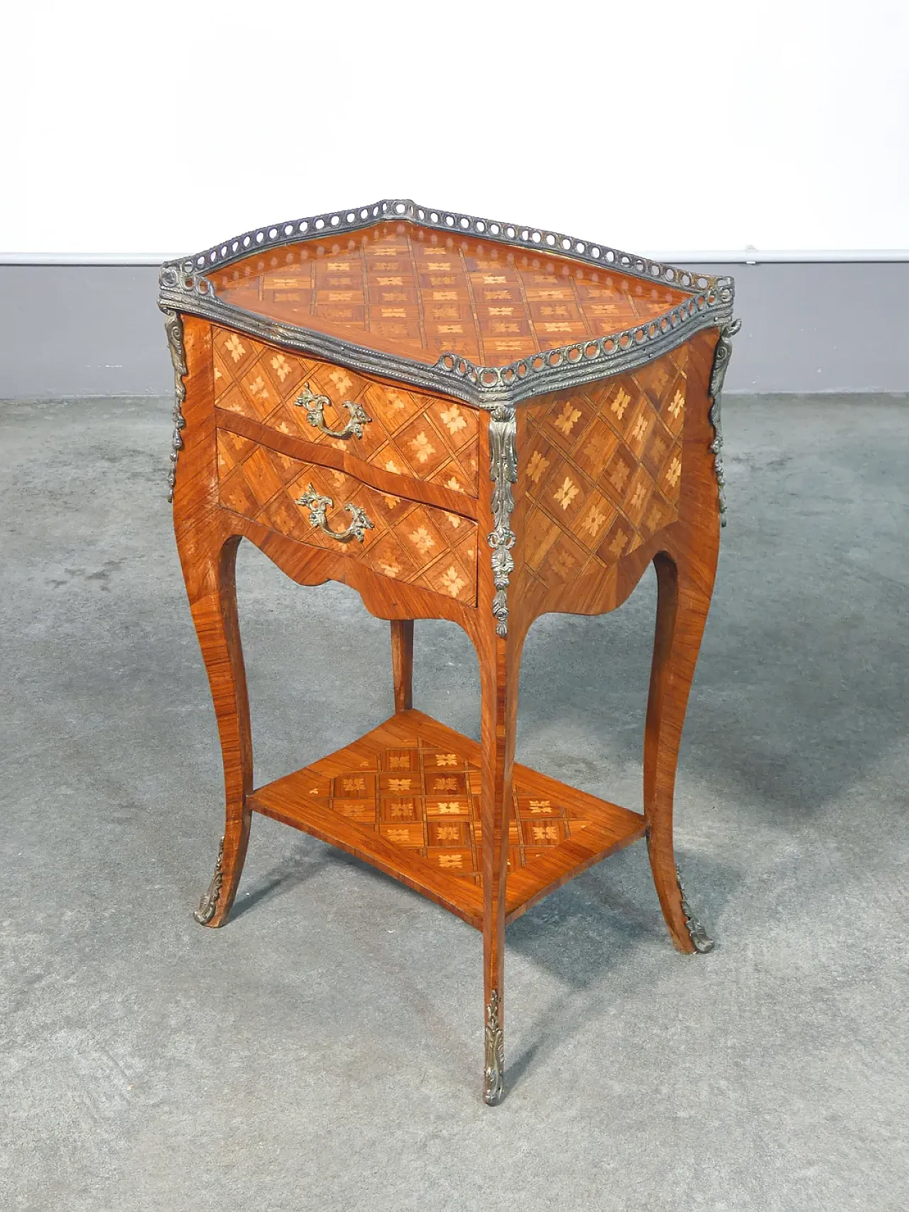 Comodino Napoleone III in legno impiallacciato, '800 6