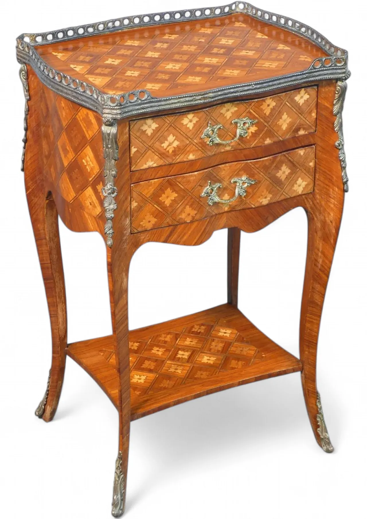 Comodino Napoleone III in legno impiallacciato, '800 11