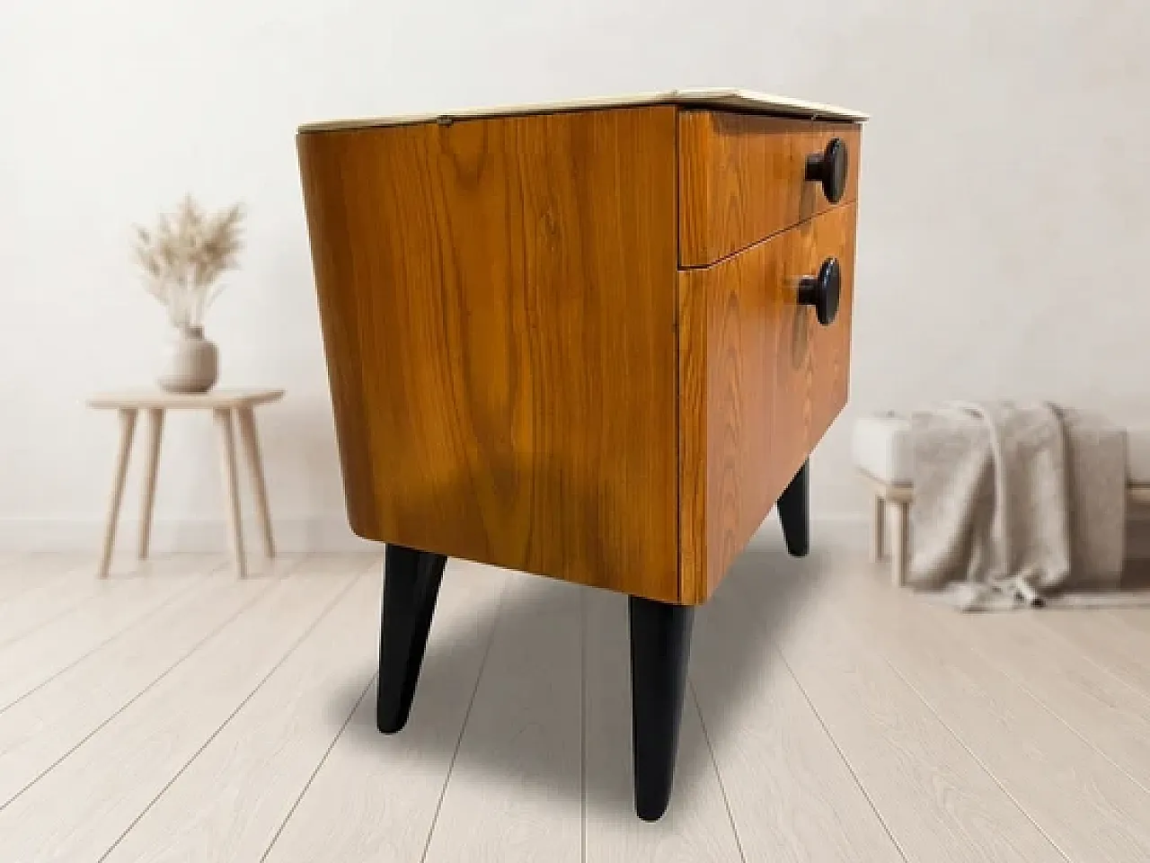 Bedside table by Jindřich Halabala for ÚP Závody, 1950s 3